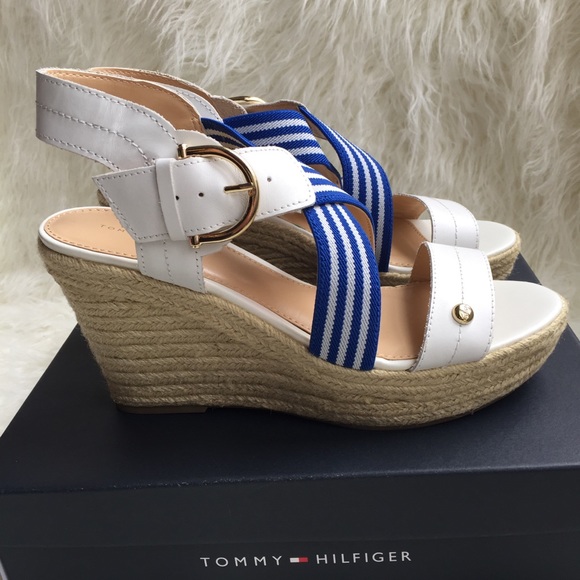 NWB Tommy Hilfiger Ignacia wedge sandals blue - Picture 4 of 8